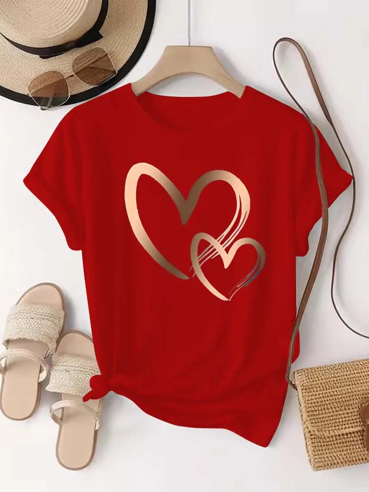 Luxe Twin Heart T-Shirt