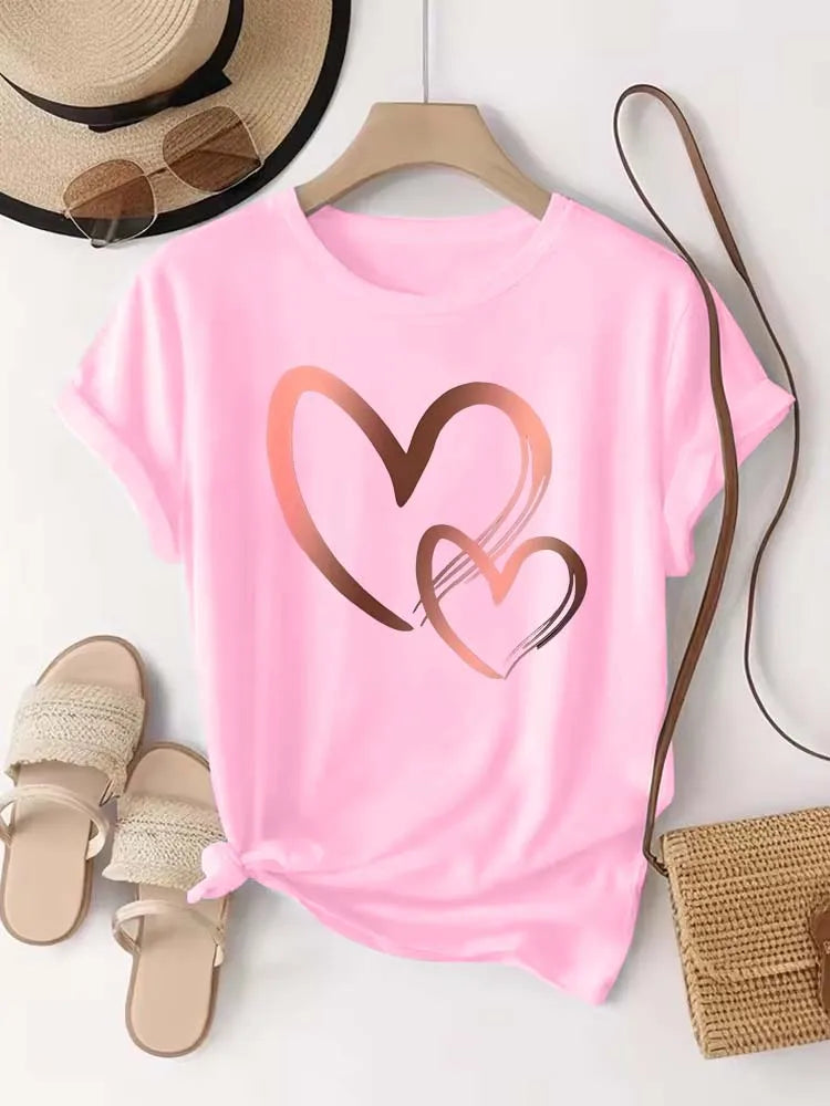 Luxe Twin Heart T-Shirt