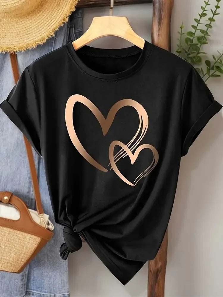 Luxe Twin Heart T-Shirt