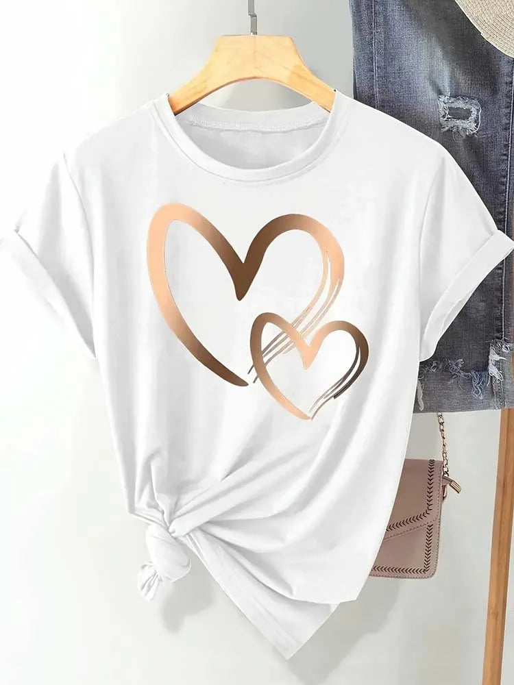 Luxe Twin Heart T-Shirt
